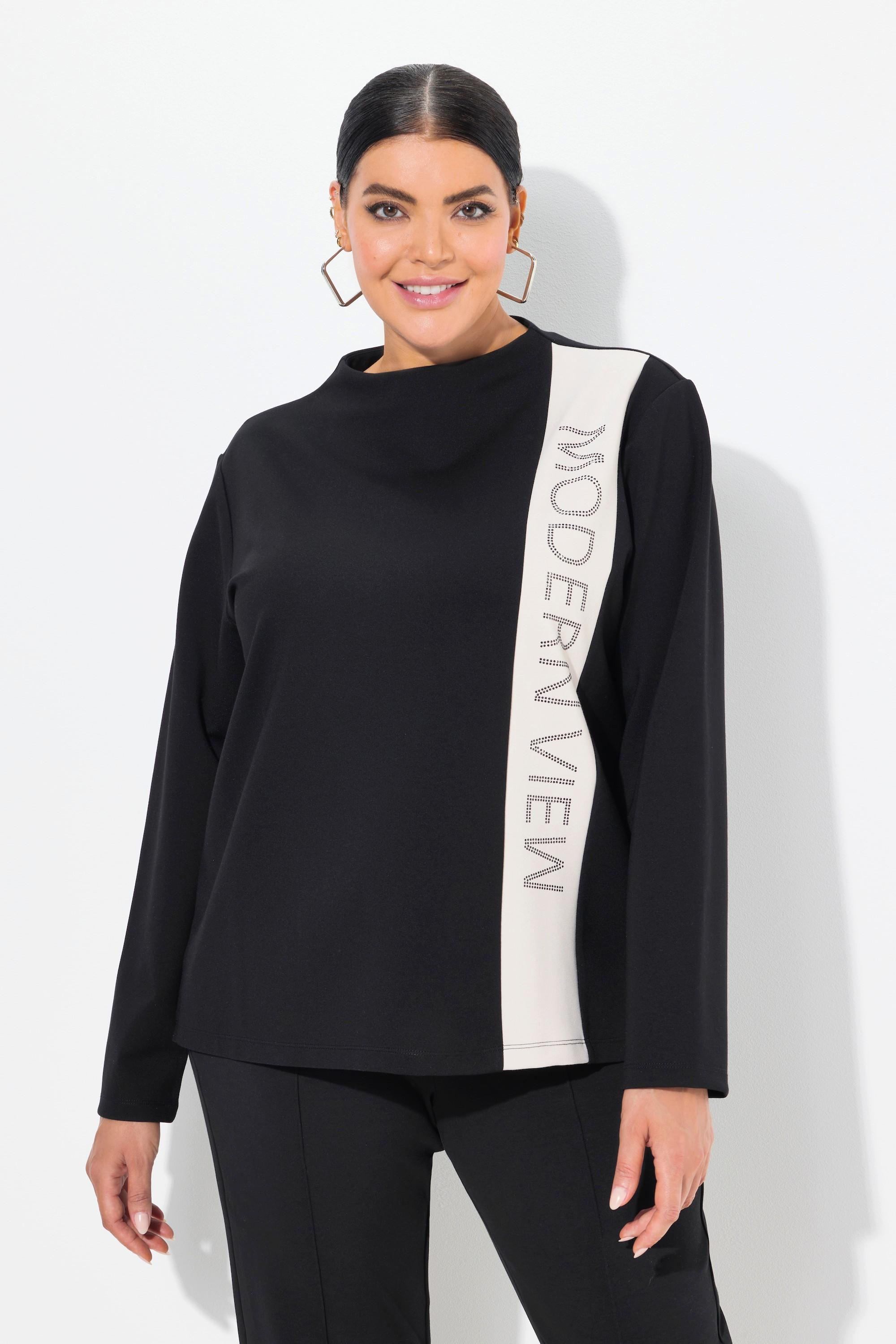 Ulla Popken  Sweatshirt, Zierstreifen, Stehkragen, Langarm 