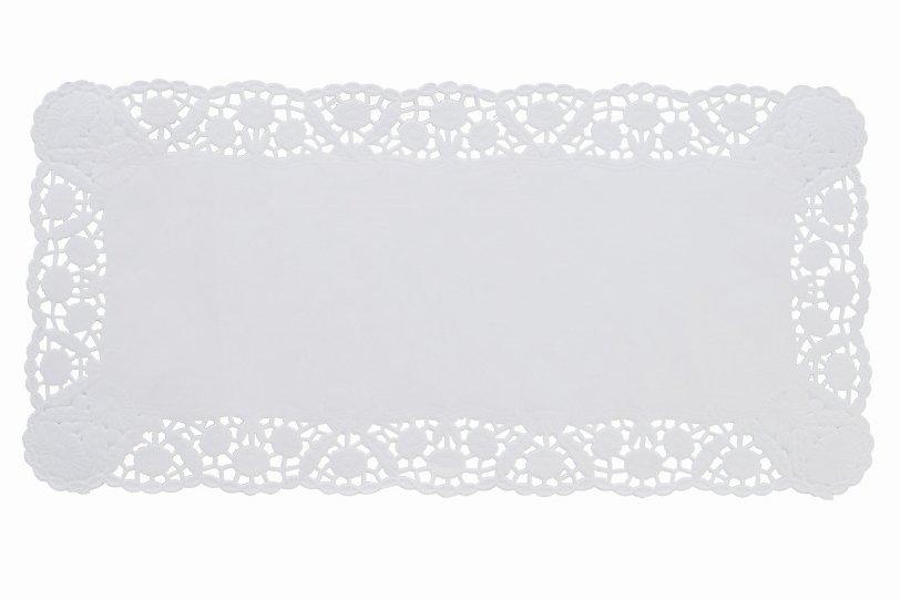 Produktbild von 60 Stück VEPATIM Deko-Tortenspitzen Eckig – Weiß, 20 X 40 Cm, Lebensmittelecht, Für Kuchen & Torten, Papier