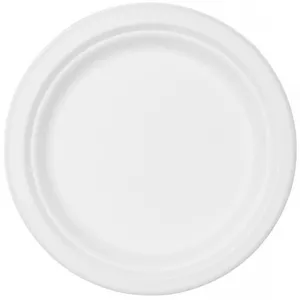 WEBSTAR Menuteller 26cm 26638 weiss, Bagasse 50 Stück