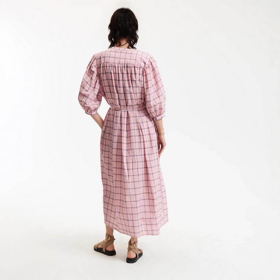 La Redoute Collections Langes kariertes Kleid mit 3/4 Ärmeln  