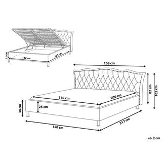 Beliani Lit avec coffre de rangement en Polyester Glamour METZ  