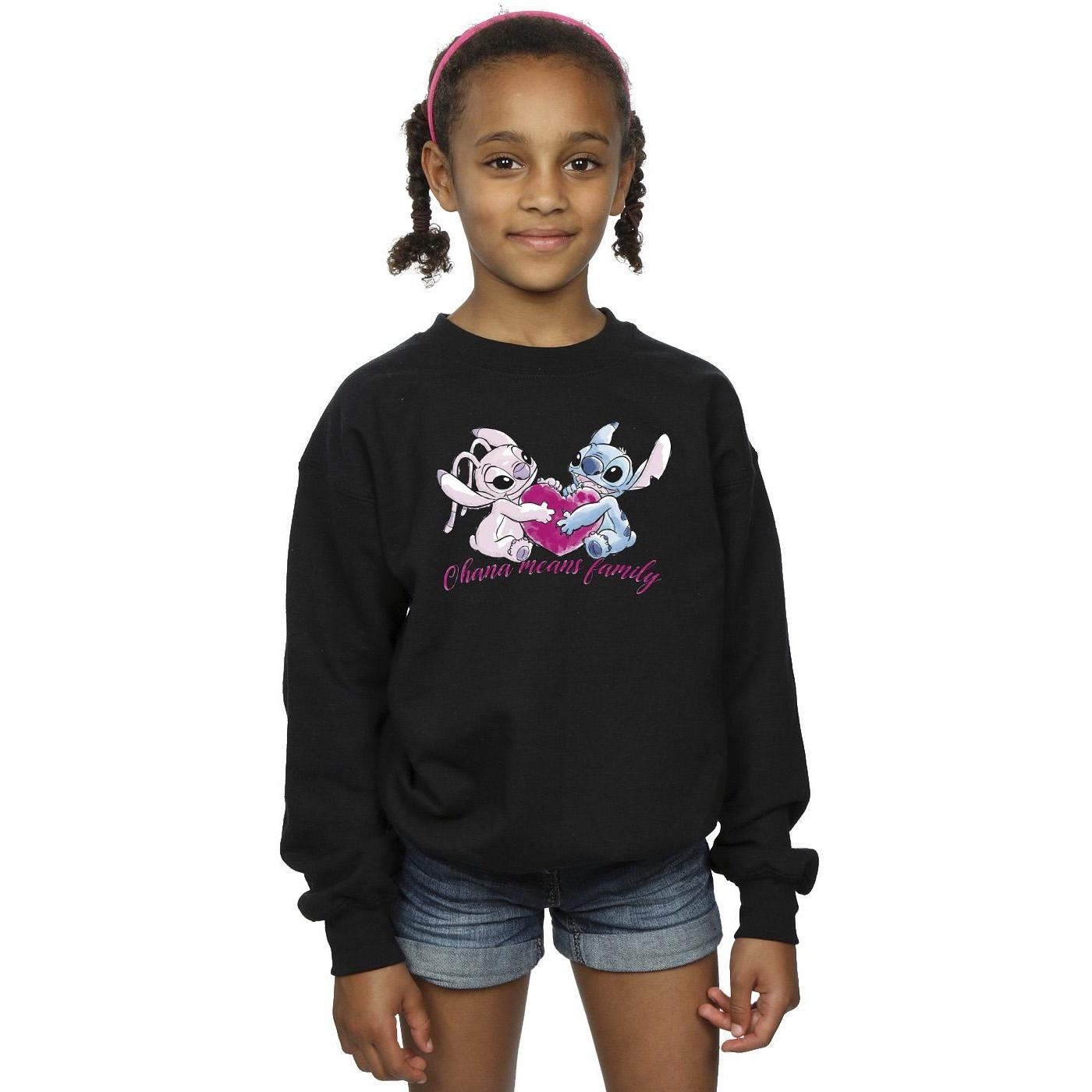 Disney  Lilo And Stitch Ohana Heart With Angel Sweatshirt 