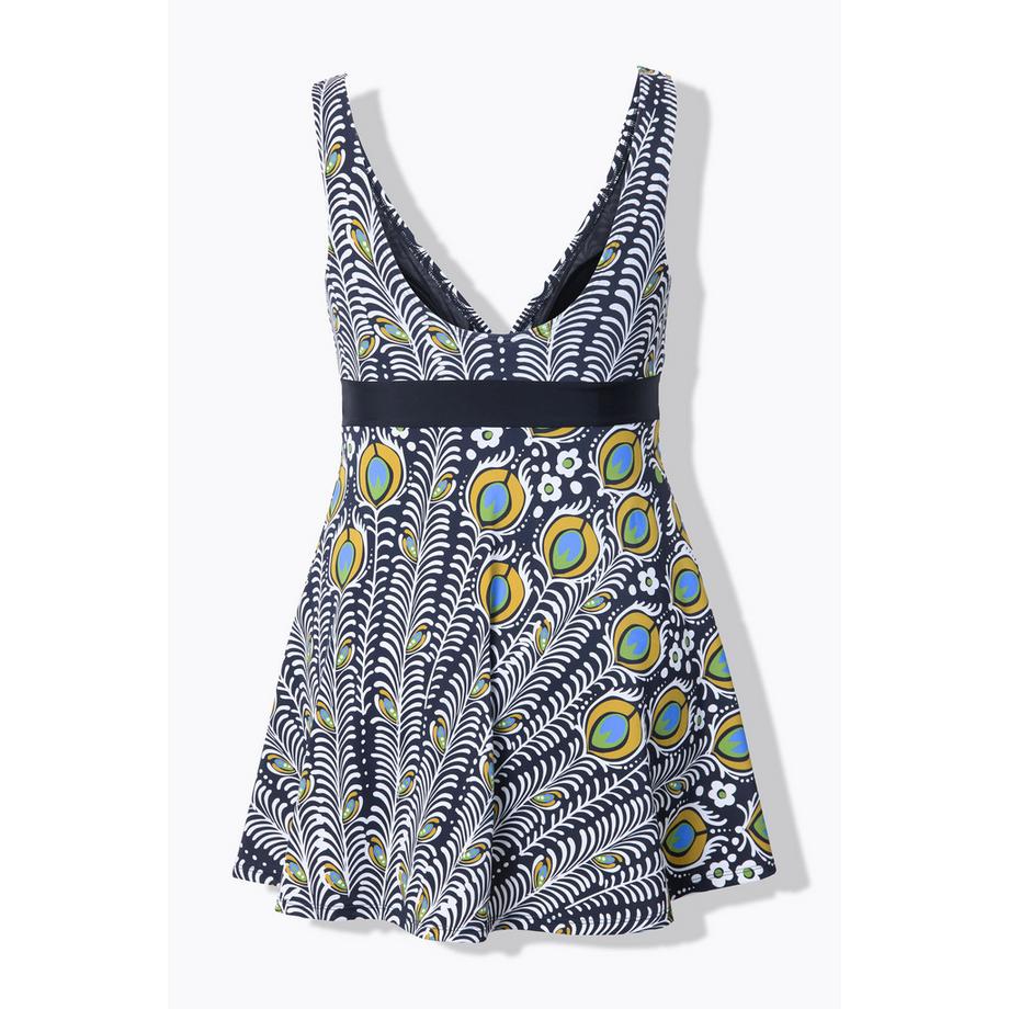 Ulla Popken Robe de bain motif paon Bonnets souples  