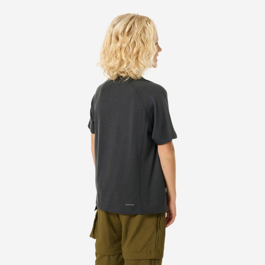 QUECHUA  Kurzarmshirt Kinder Merino Wander 