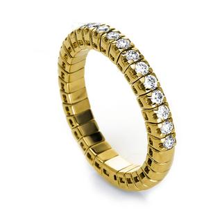 MUAU Schmuck  Mémoire-Ring 585/14K Gelbgold Diamant 0.46ct. 