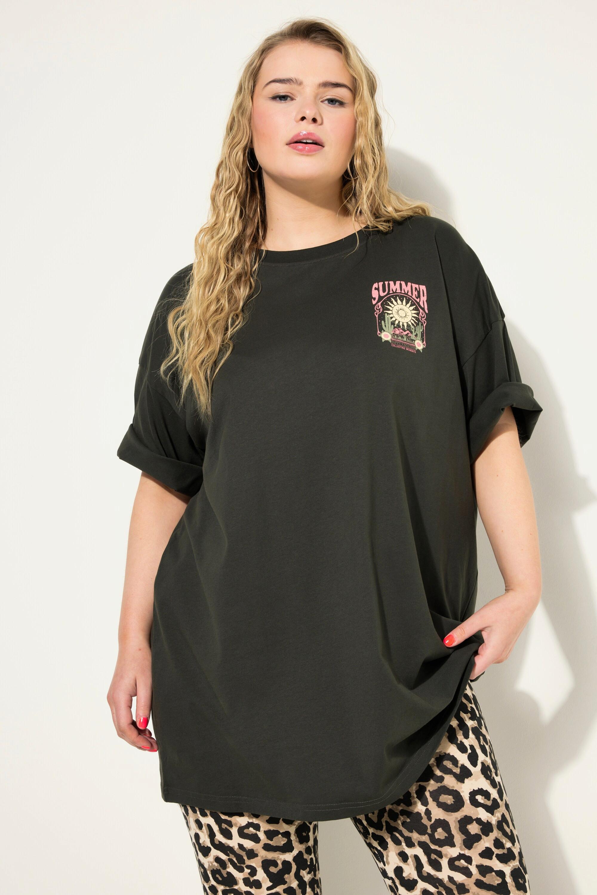 Studio Untold  Oversized-Shirt, Rücken-Print, Rundhals, Halbarm 