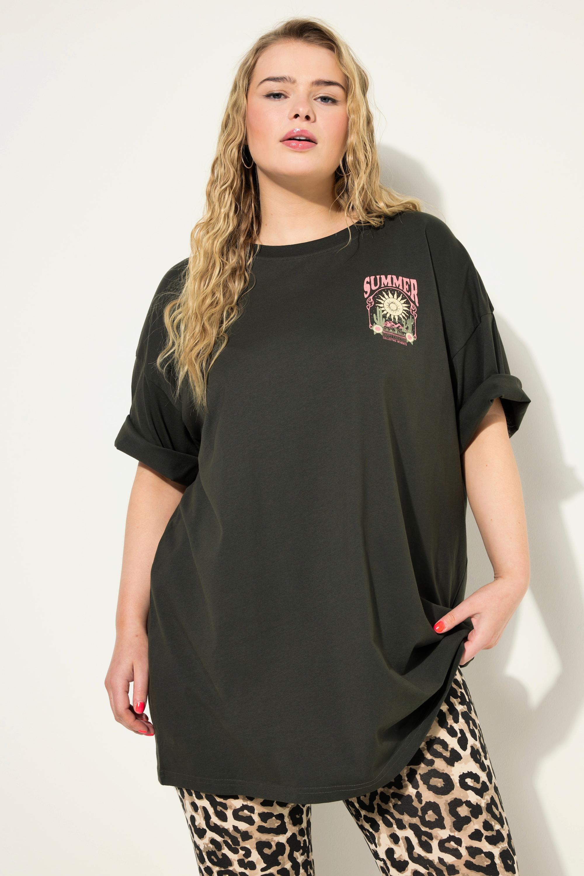 Studio Untold  Studio Untold Femme Grandes tailles T-shirt oversized avec imprimé au dos. Col rond et manches courtes anthracite 54+ 833593110-54+ 