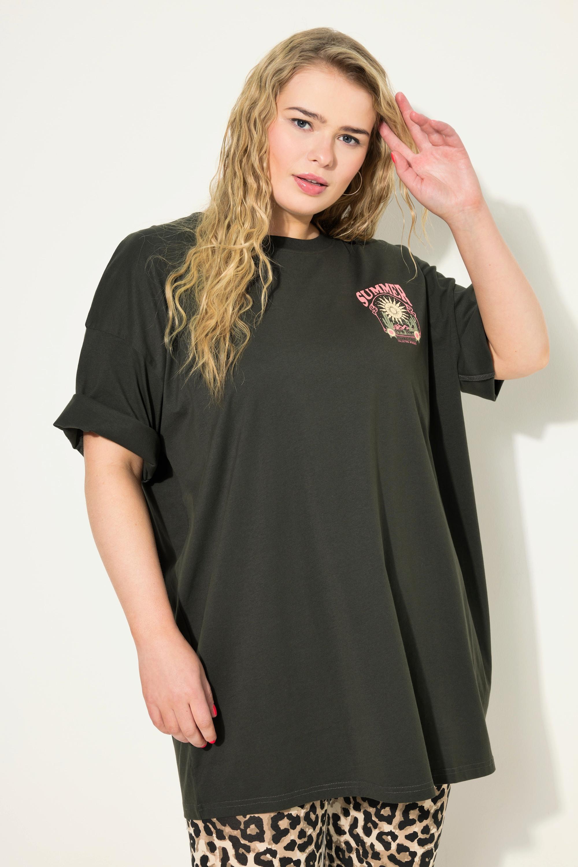 Studio Untold  Studio Untold Femme Grandes tailles T-shirt oversized avec imprimé au dos. Col rond et manches courtes anthracite 54+ 833593110-54+ 