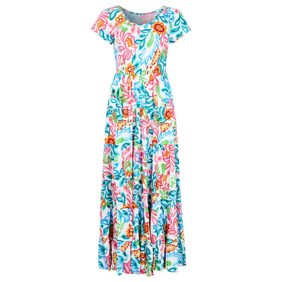 Joe Browns Abito Maxi in Cotone Crinkle con Vita Elastica  