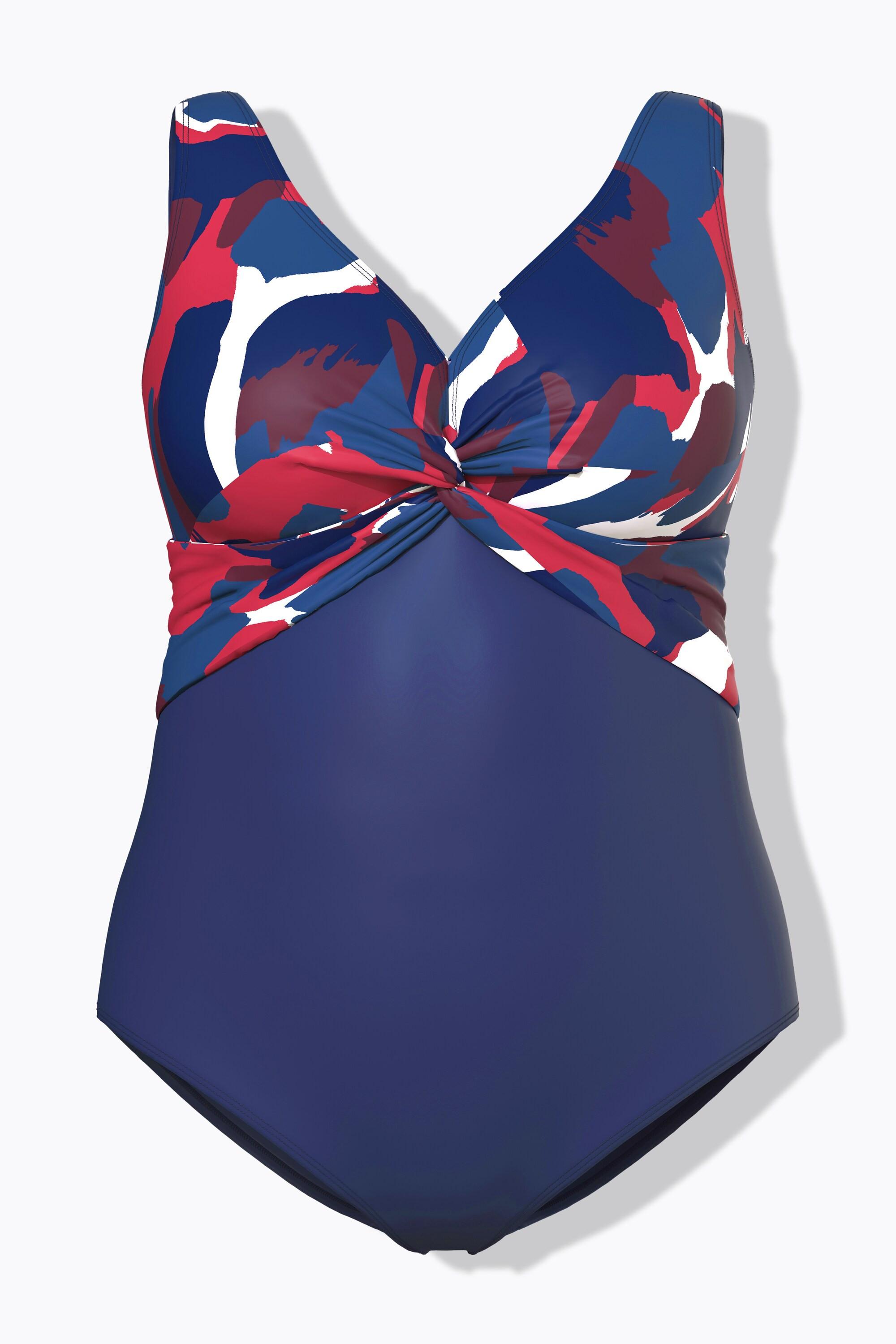 Ulla Popken Costume da bagno Nodo Decorativo Coppe Morbide Busto Stampato  