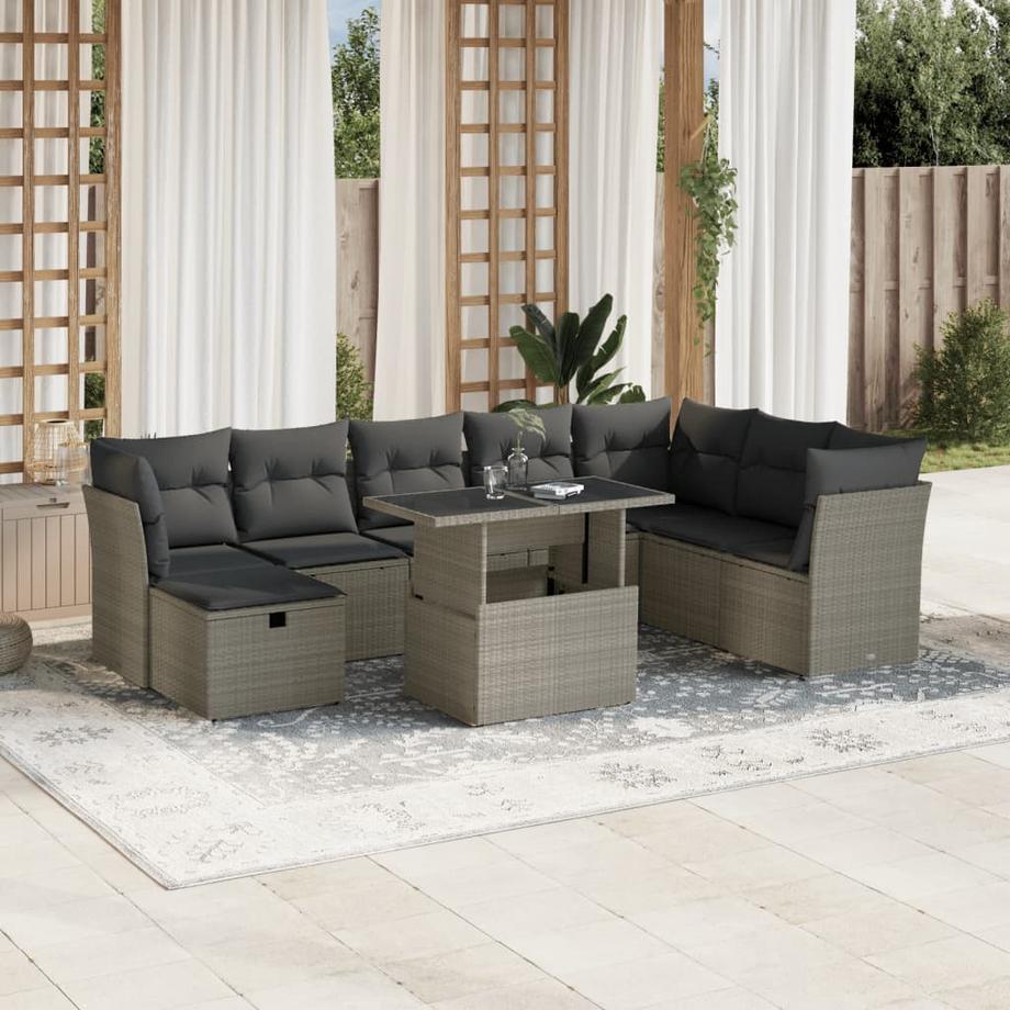 VidaXL set divano da giardino Polirattan  