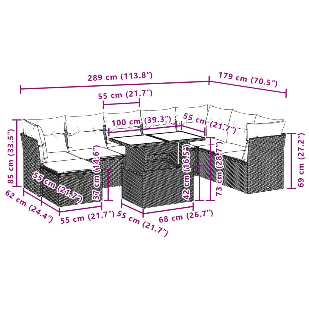 VidaXL Ensemble de canapés de jardin rotin synthétique  