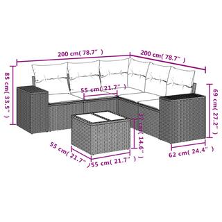 VidaXL Ensemble de canapés de jardin rotin synthétique  