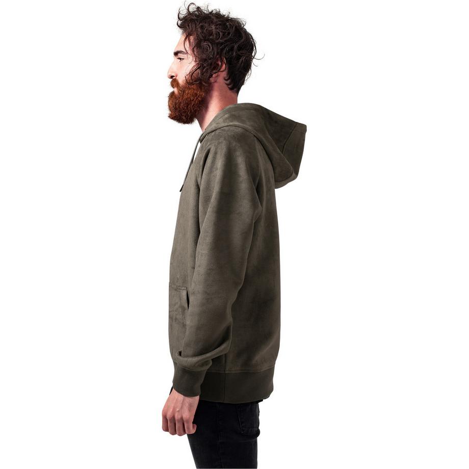 URBAN CLASSICS Felpa con Cappuccio Imitazione Camoscio  