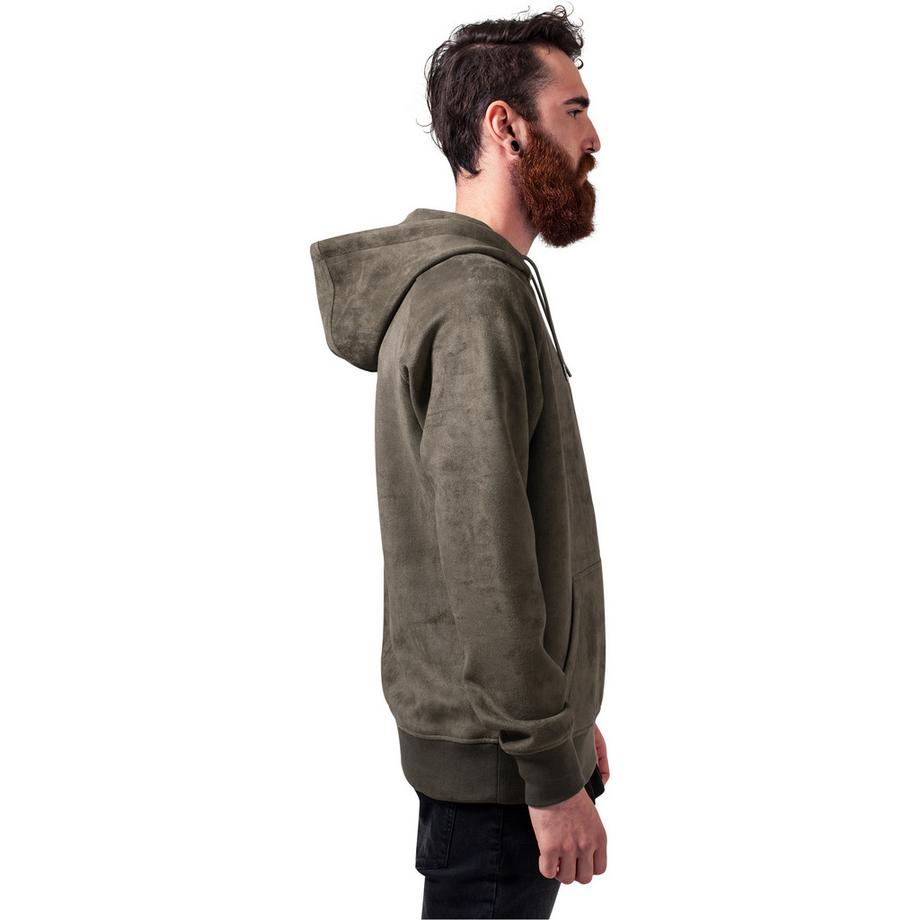 URBAN CLASSICS Felpa con Cappuccio Imitazione Camoscio  