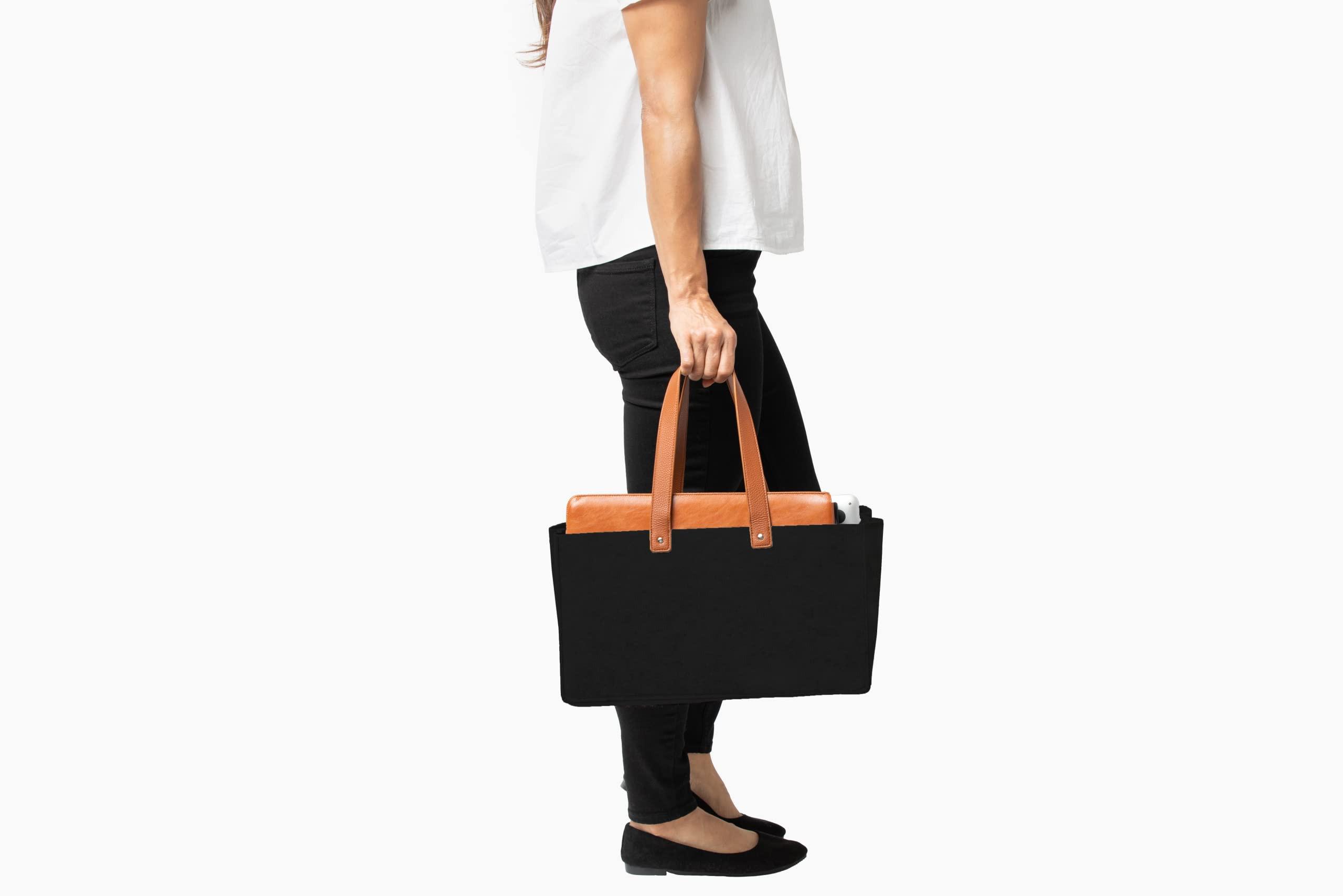 Only-bags.store  Organizer-Tasche für Lehrer, Home Office und Arbeit, Schulbedarf, Schreibwaren und Bastelmaterial - Offenes Design aus Filz mit Kunstledergriffen 