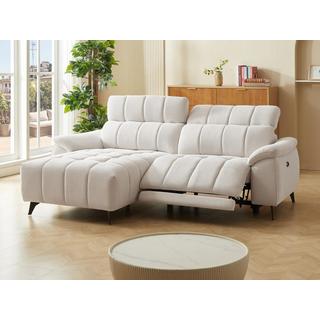 Vente-unique Eckrelaxsofa elektrisch - Ecke links - Strukturstoff - Beige - CELTIMO  