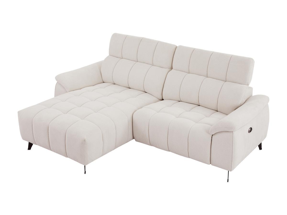 Vente-unique Eckrelaxsofa elektrisch - Ecke links - Strukturstoff - Beige - CELTIMO  