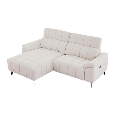 Vente-unique Eckrelaxsofa elektrisch - Ecke links - Strukturstoff - Beige - CELTIMO  