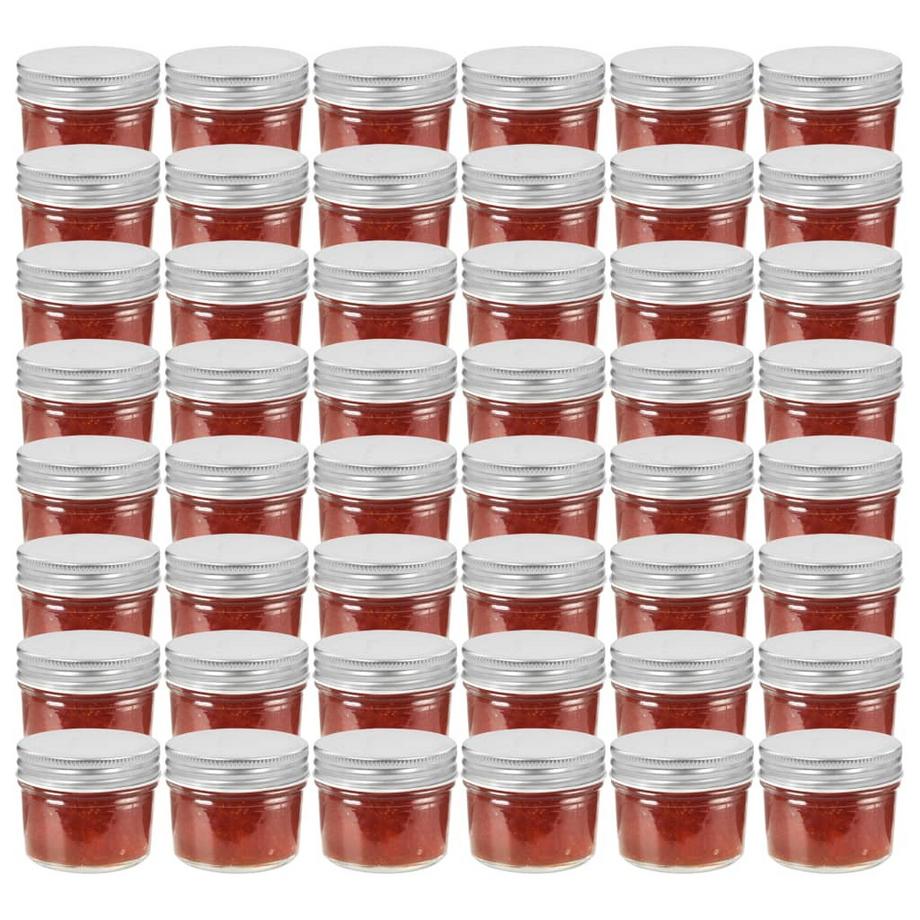 VidaXL 48 pcs pots à confiture couvercles  verre verre  