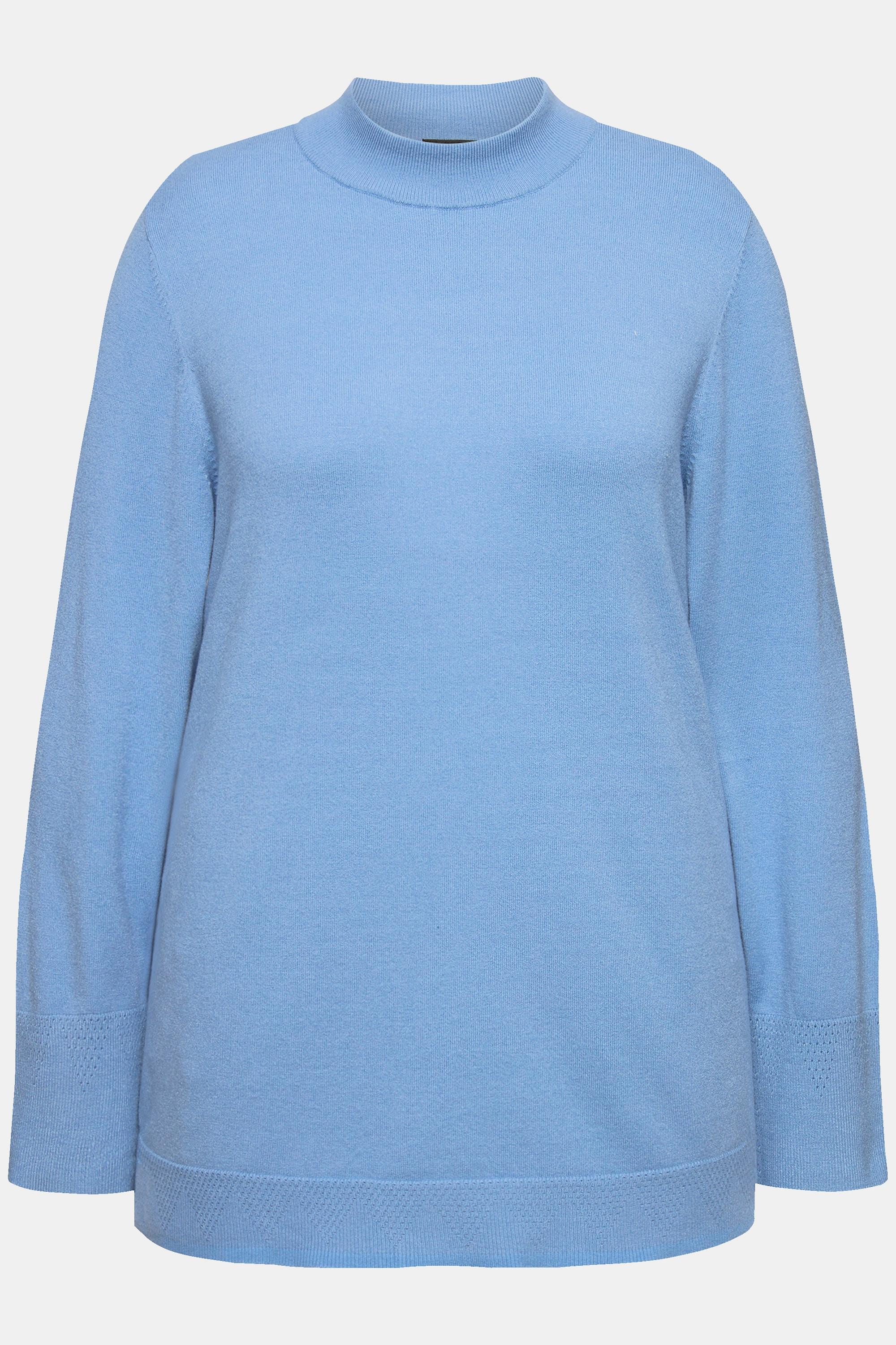 Ulla Popken  Pullover, Stehkragen, Langarm, Rippbündchen 