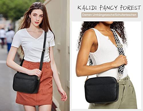 Only-bags.store Stylische Vegane Leder Umhängetasche mit 2 Verstellbaren Gurten  