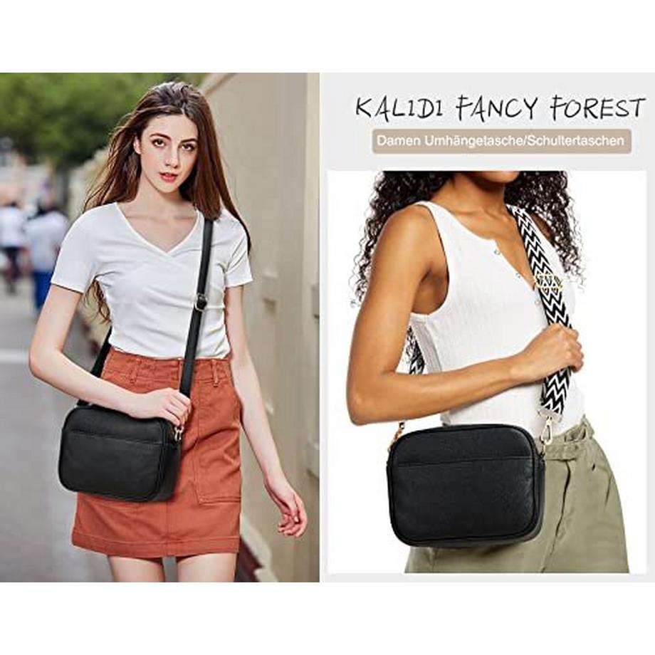 Only-bags.store Stylische Vegane Leder Umhängetasche mit 2 Verstellbaren Gurten  