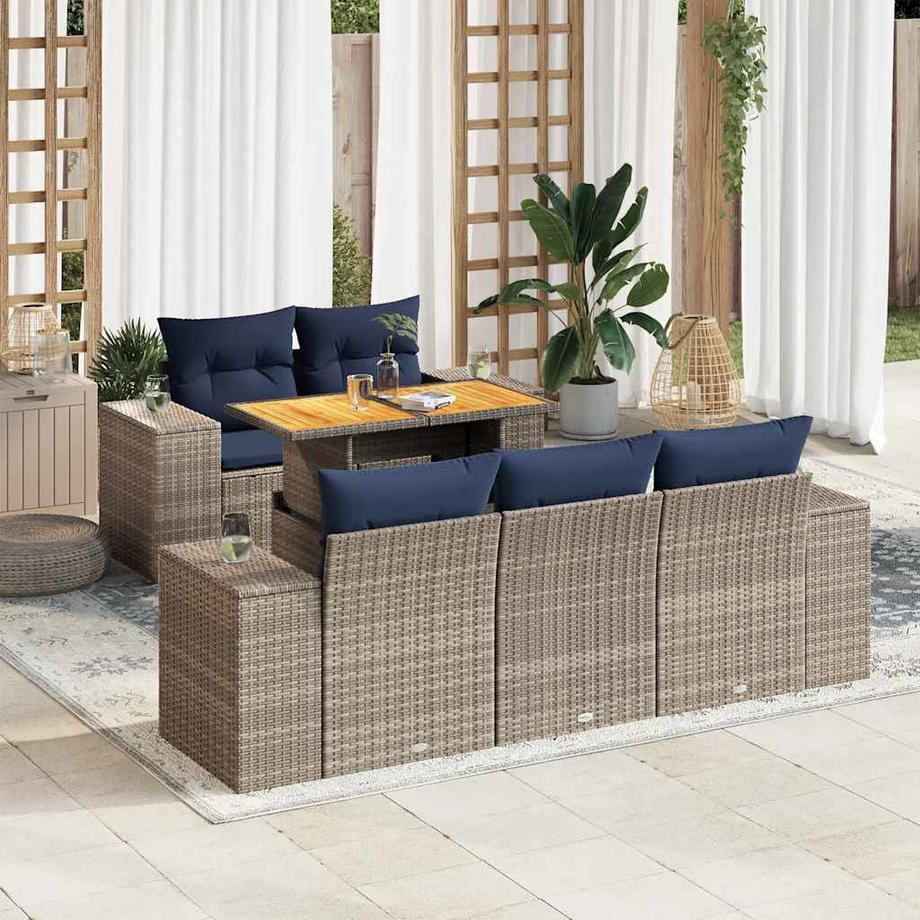 VidaXL Ensemble de canapés de jardin rotin synthétique  
