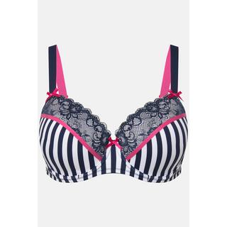 Ulla Popken  Reggiseno con ferretto, righe, coppe morbide e coppa B-D 