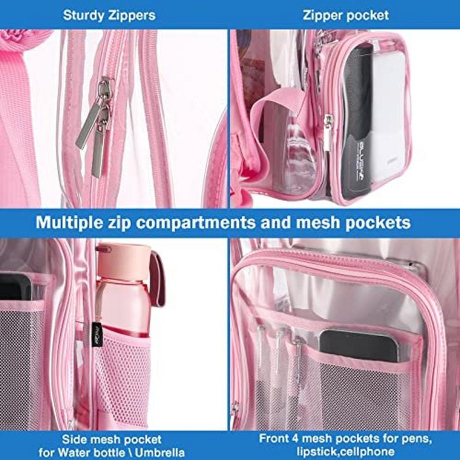 Only-bags.store Sac à Dos Scolaire en Plastique Transparent  