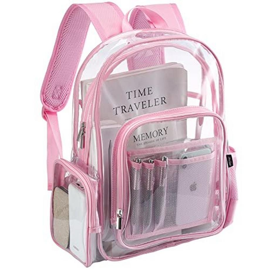 Sac à Dos Transparent Sac à Dos d'école en Plastique Sac d'école, Sac à Livre Transparent en PVC Transparent imperméable et Durable Sac à Dos Transparent pour Le théâtre et Le Travail à l'école