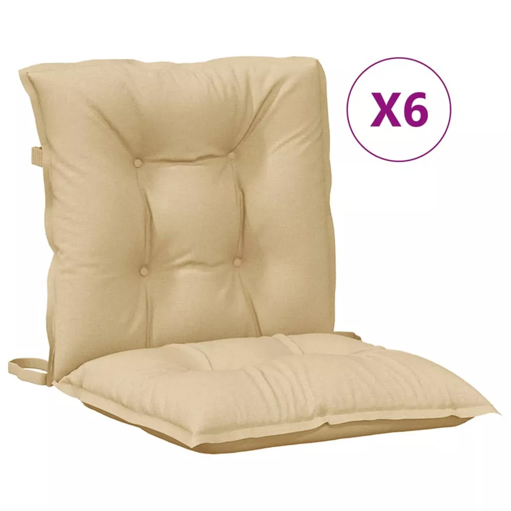 VidaXL - Coussin de chaise à dossier bas tissu, One Size, Beige
