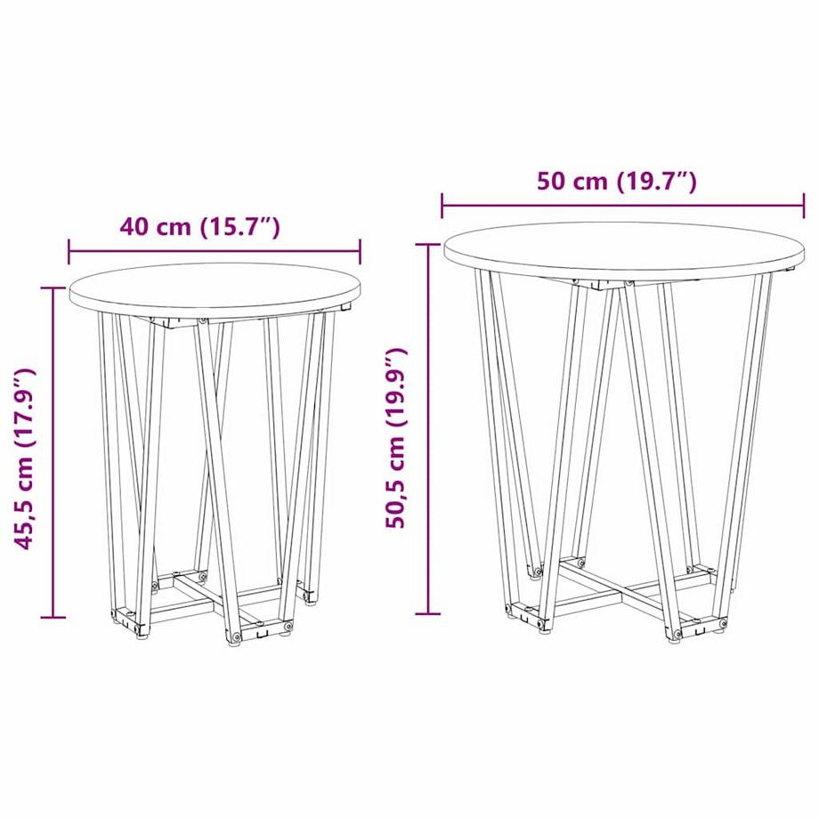 VidaXL Ensemble de tables d'appoint bois d'ingénierie  