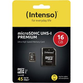 Intenso  Intenso Premium Scheda microSDHC 16 GB Class 10, UHS-I incl. Adattatore SD 