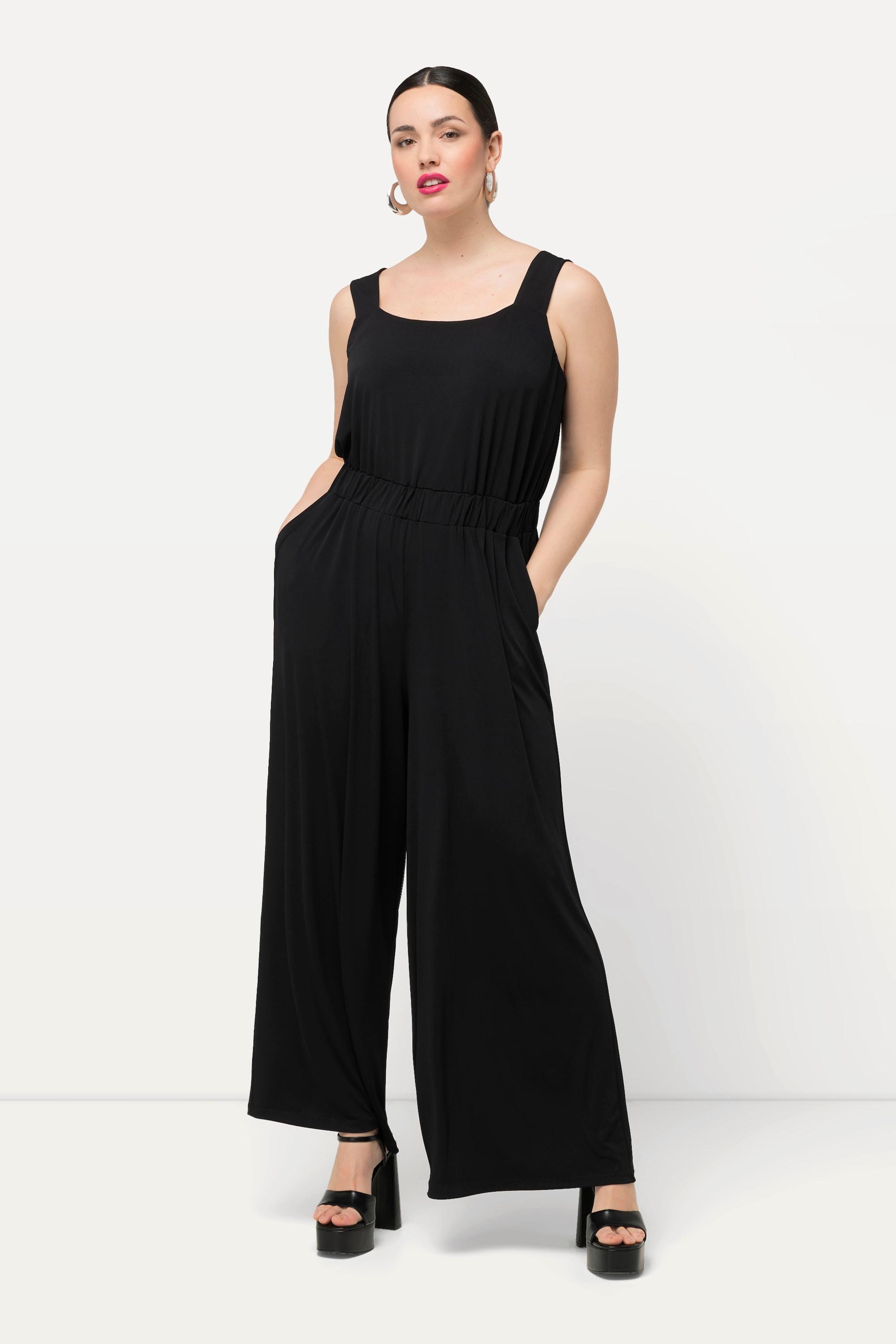 Ulla Popken  Jumpsuit Mary, Einteiler, Jersey, Rundhals, ärmellos 