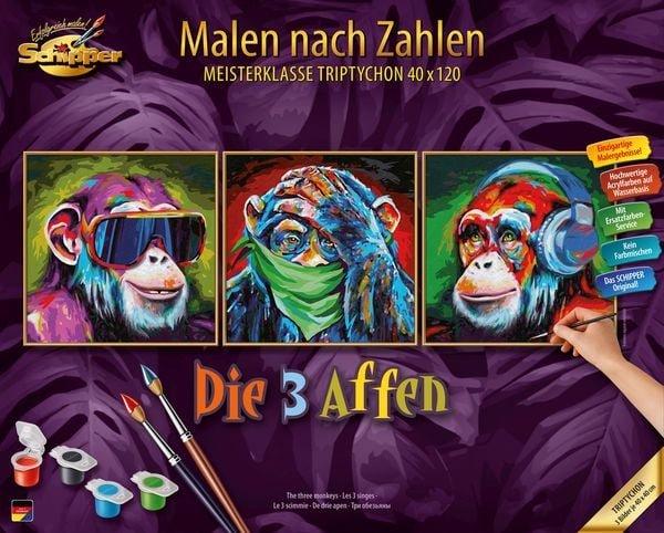 Schipper  Schipper Malen nach Zahlen - Die 3 Affen (Tript.) 