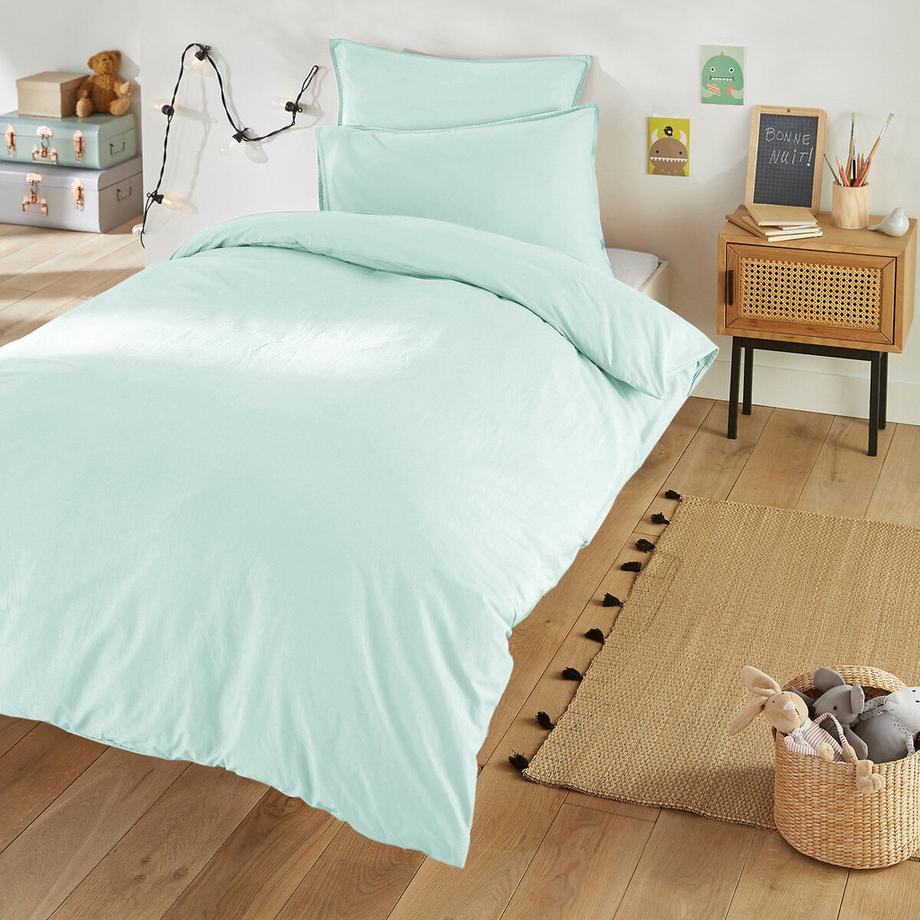 Housse de couette enfant en coton lavé