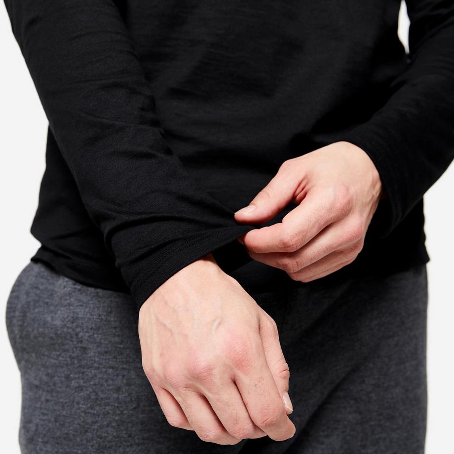 DOMYOS  T-shirt maniche lunghe uomo girocollo cotone 