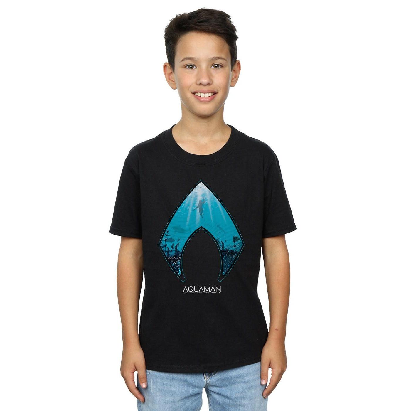 DC COMICS  Tshirt AQUAMAN OCEAN LOGO 