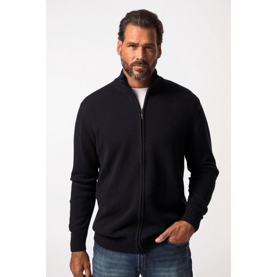 JP1880 Strickjacke Stehkragen Rippbündchen  