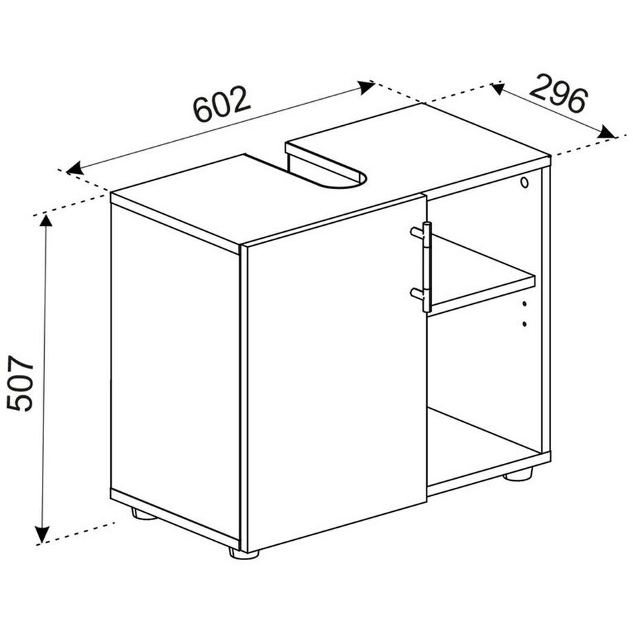 VCM Badmöbel Badunterschrank Waschbeckenunterschrank Badezimmer Flandu lll Drehtür  