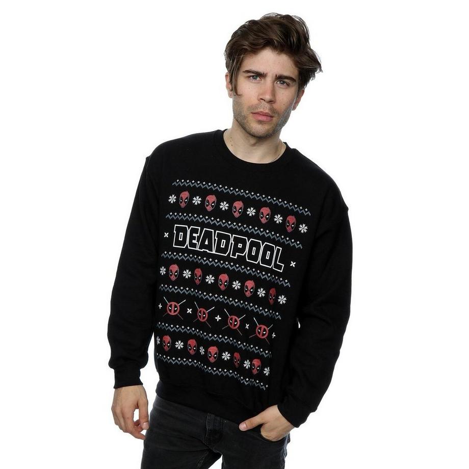 MARVEL Deadpool Natale Stampato Felpa Slim Fit  