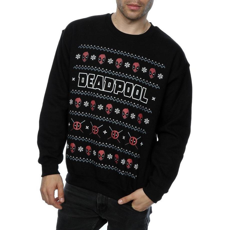 MARVEL Deadpool Natale Stampato Felpa Slim Fit  