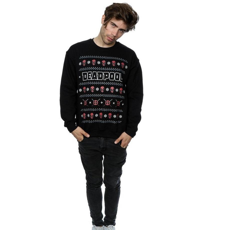 MARVEL Deadpool Natale Stampato Felpa Slim Fit  
