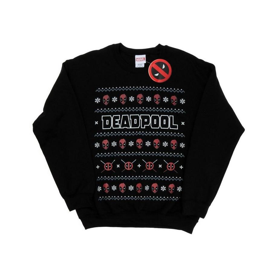 MARVEL Deadpool Natale Stampato Felpa Slim Fit  