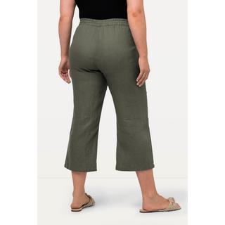 Ulla Popken Pantalon en lin 7/8 Taille élastique  