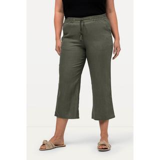 Ulla Popken Pantalon en lin 7/8 Taille élastique  