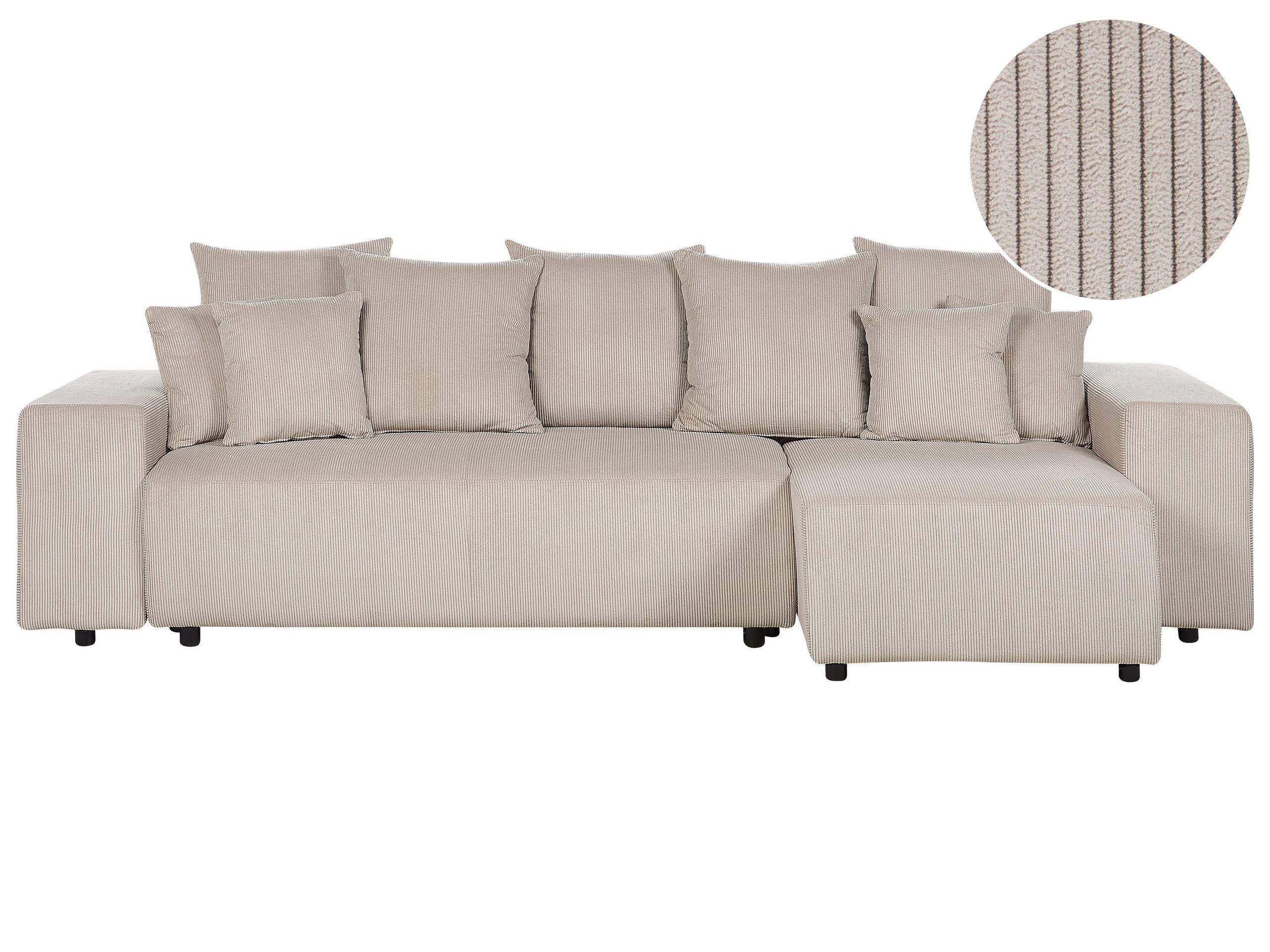 Beliani Ecksofa aus Cord Modern LUSPA  