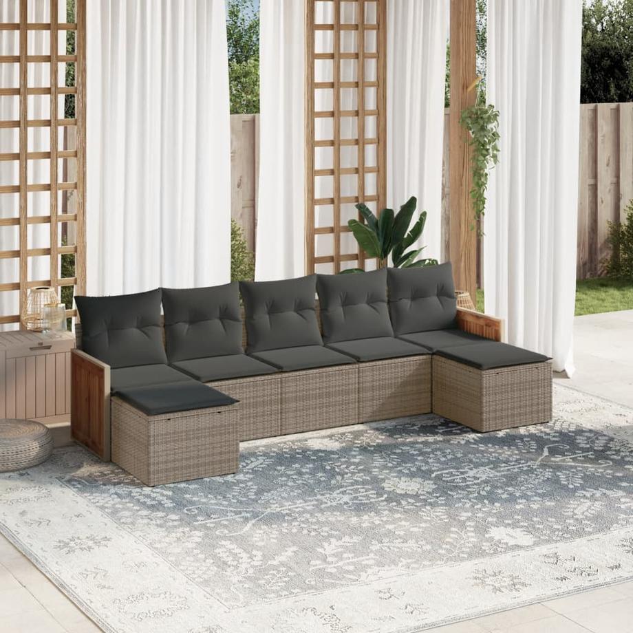 VidaXL set divano da giardino Polirattan  