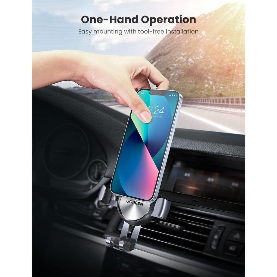 UGREEN  Support de téléphone UGREEN Gravity Drive Air Vent Mount - Gris sidéral 